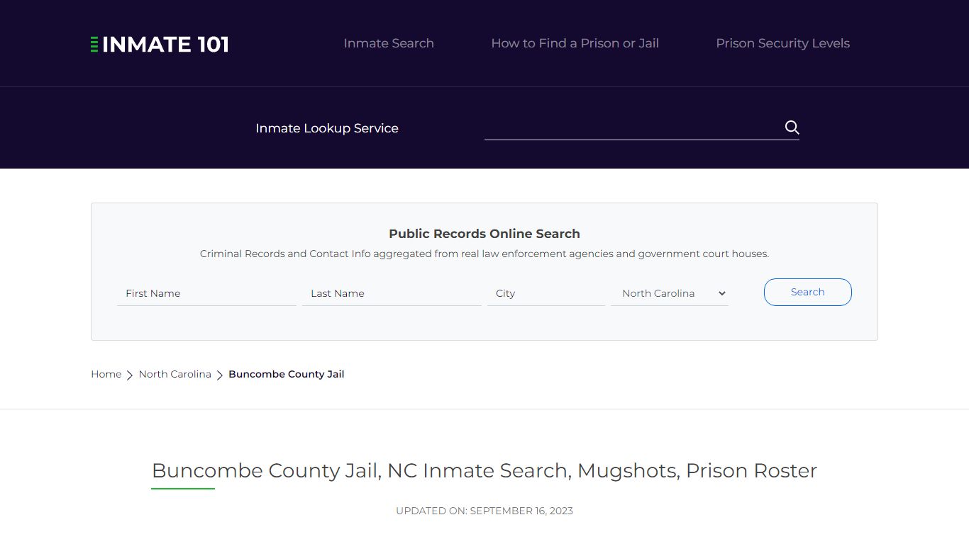 Buncombe County Jail, NC Inmate Search, Mugshots, Prison Roster